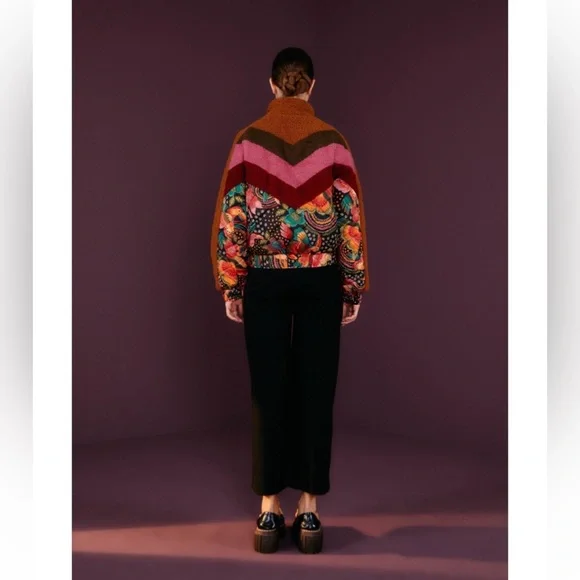 NWT FARM RIO Toucanfly Reversible Floral Print Quilted Puffer Jacket Size L - Picture 6 of 14